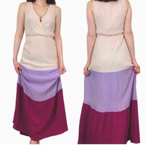 🍅FLYING TOMATO- Elegant Colorblock Maxi Dress, NWT